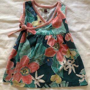 Tea Collection 100% Cotton Floral Wrap Dress 18-24 mo